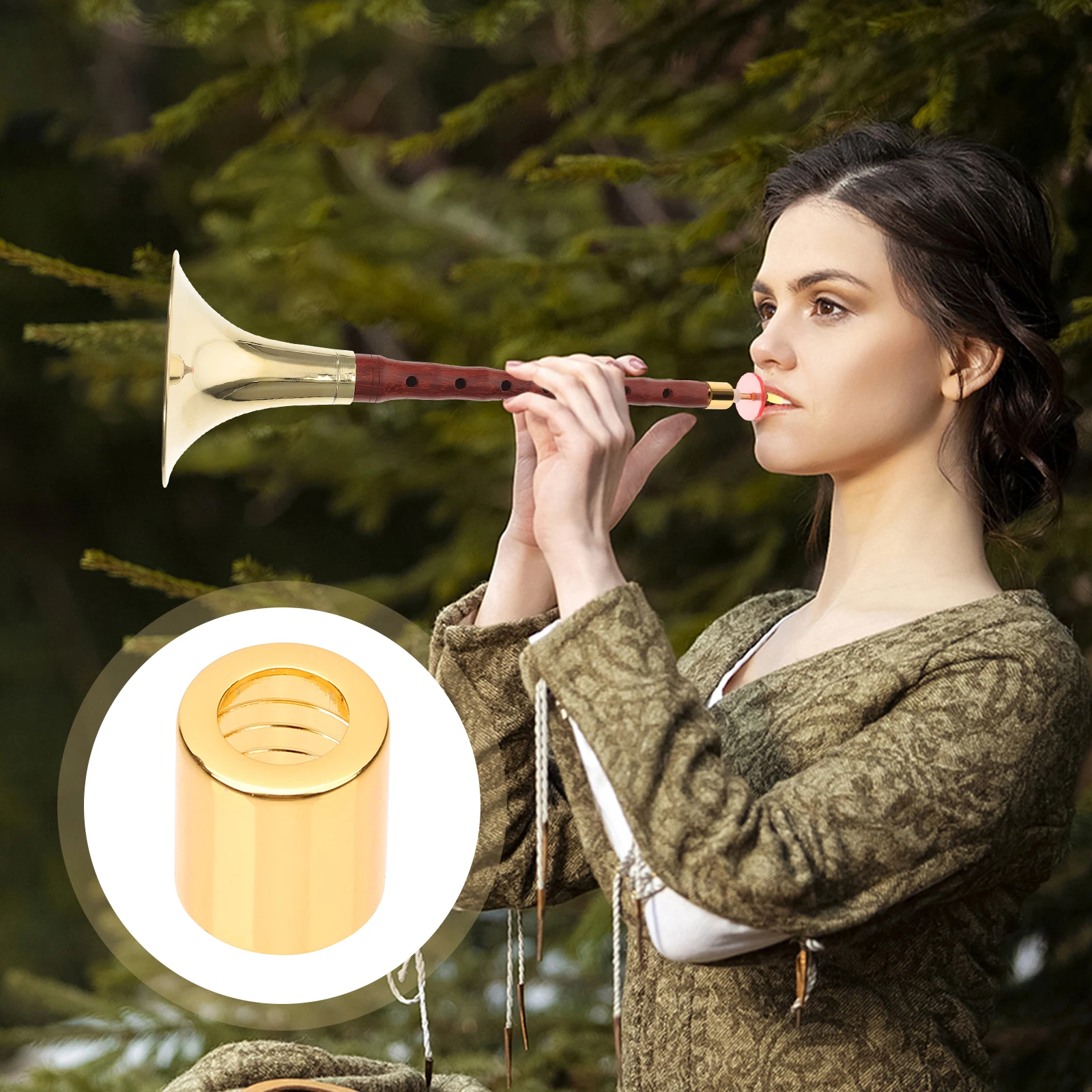 

Horn Instrument Accessory Suona Hoop Supplies Component Replacing Parts Golden Alloy