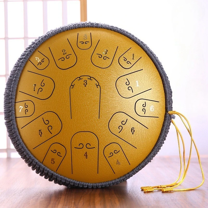 

Meditation Tongue Drum 15 Tone Sound Healing Tongue Drum Relaxation Carbon Steel Drums Professional Percussion Instruments