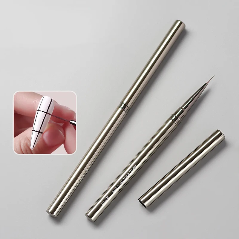 

Silver Nail Liner Brush 6/9/12/15/18mm Thin Nail Art Brush for Manicure Design Pen Detail Acrylic Line Detail Drawing Painting