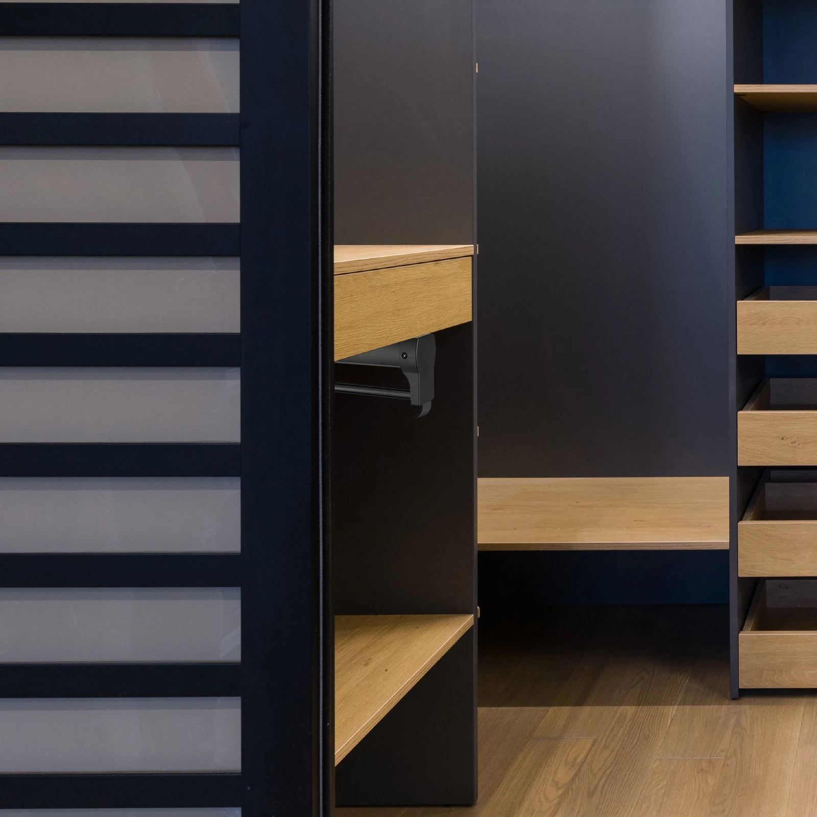 

Adjustable Pull Out Pants Rack Slide Rail Replacement Closet Track Guides for Wardrobe Storage Retractable Clothes Rod Heavy