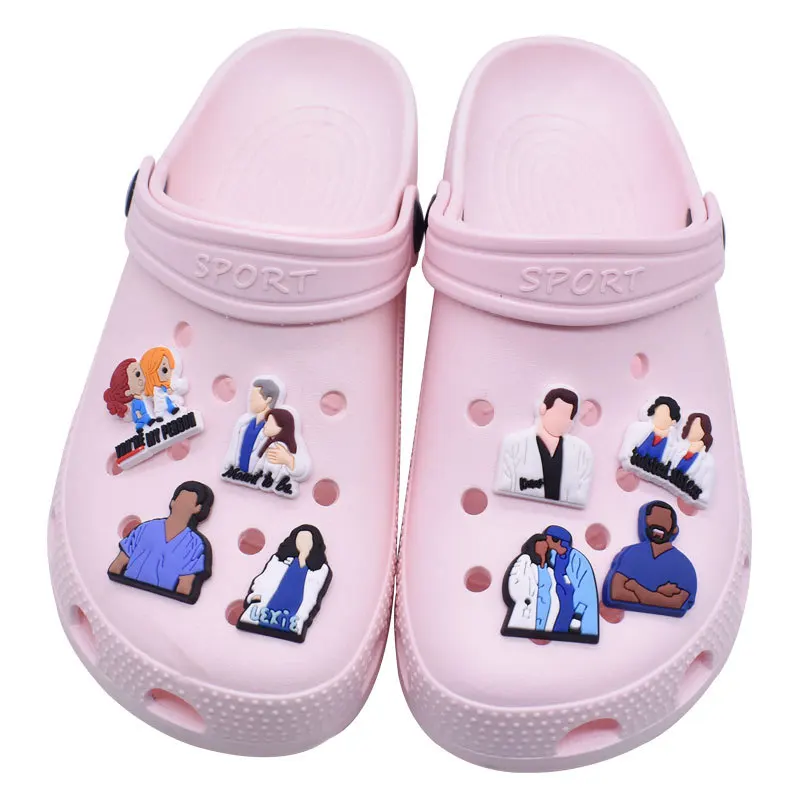 

11 Pcs Internship Doctor Theme Hole Shoe Charms Accessories Packs for Kid Adult Slipper Medical Decoration Set Sandals Ornaments