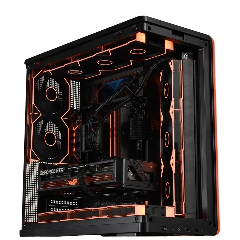 كمبيوتر مكتبي للألعاب بانورامي عالي الجودة 9800X3D RTX5080 2 تيرابايت NVMe M.2 SSD Win 10