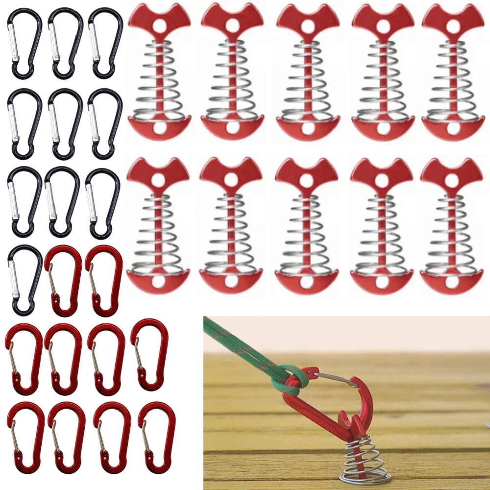 Camping Azit Camping Ago Long-type Squid Deck Pack 10PCS Caraviner 20PCS Carabiner Set 롱타입 피쉬 데크팩 10종 세트