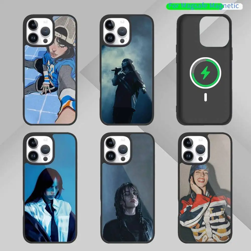 

B-Billie B-BLUE Eilish singer Phone Case For iPhone 17,16,15,14,13,Pro,Max,Plus,Magnetic For Magsafe Wireless Charging