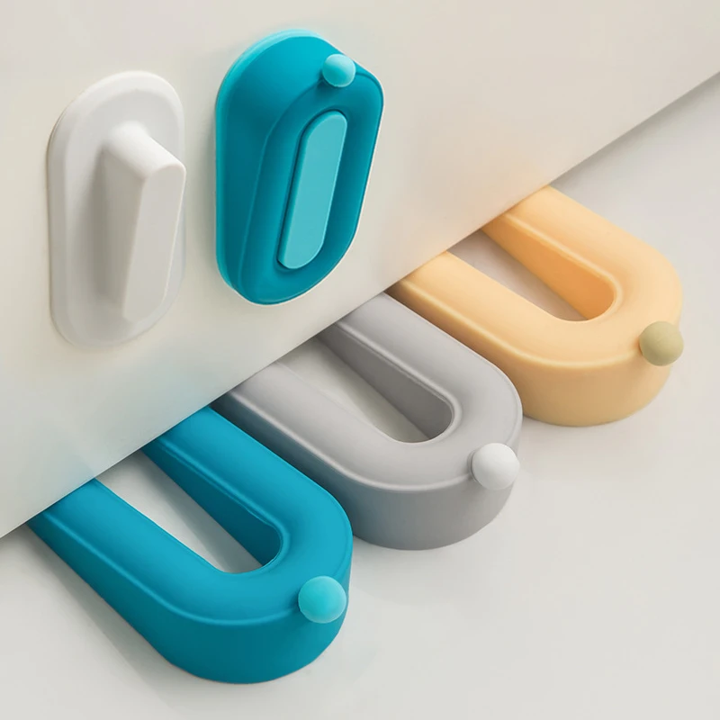 

Silicone Door Stopper Self Adhesive Strong Suction Wall Protectors Hidden Mute Anti Collision Floor Holder Door Rear Retainer