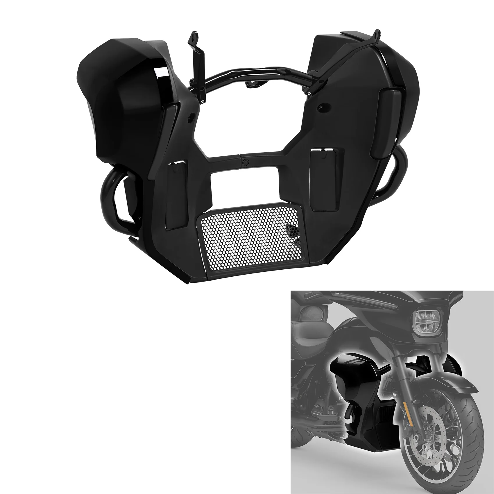 

Спойлер-обтекатель, защита двигателя и кронштейн крепления для Harley CVO Road Glide FLTRXSE 2023-26, FLTRX 2024-26, FLTRXL, FLTRT 2026