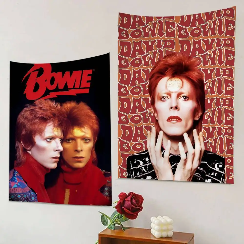 Retro Singer D-David B-Bowie Cartoon Tapestry Art Science Fiction Room Home Decor Wall Hanging Sheets