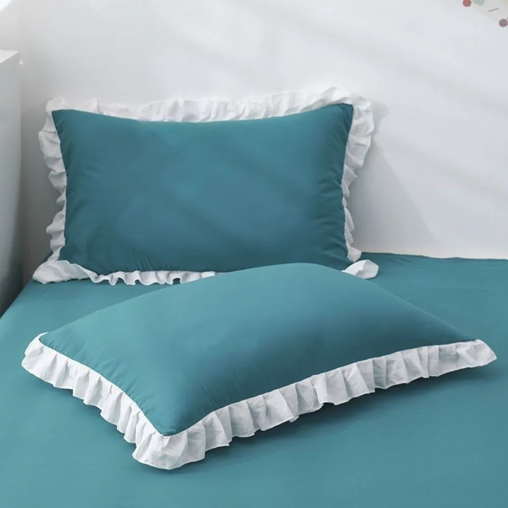 Ruffles Pillow Cover Multiple Sizes Korean-style Pillow Protector 1PC Stain-resistant Stain-resistant Pillowslip Home Use