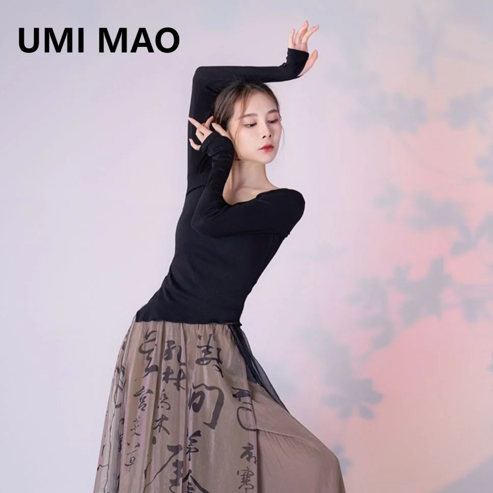 

UMI MAO Chinese Style Top New Zen Women's Clothing Irregular Self Cultivation Women's Summer Long Sleeved Top