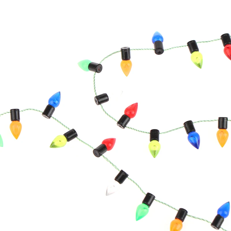 1:12 크리스마스 장식 인형 집 미니어처 미니 가구 액세서리 스트링 조명, 가짜 조명 1 스트링