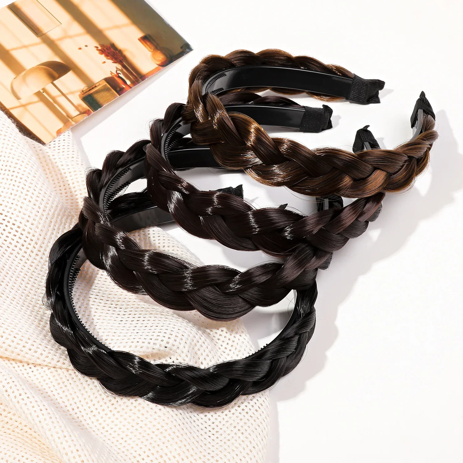 

12cm Wig Braid Headband Personality Temperament Women's Head Non-slip Hair Headband Festival Party Girl Hair Accessories Gift