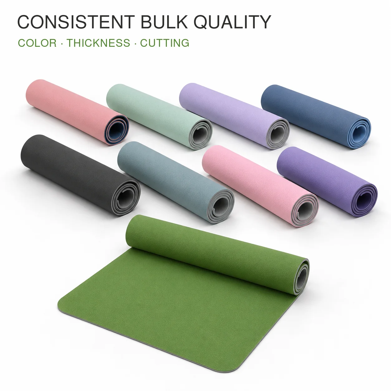 ODM  with  Design TPE Gym Mat 183x61cm 6mm Rectangular Comfortable Feel Meditation Mat for Yoga Club Wholesale