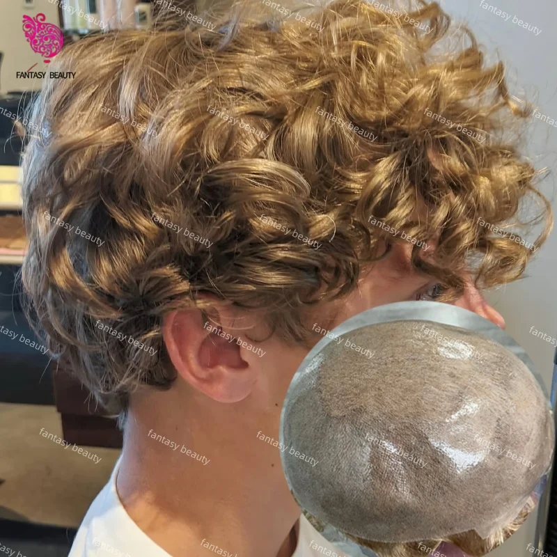 

Самый светлый коричневый # 22R # 613 человеческий протез для волос 0,06 мм, полиуретан, мужской парик, плотность 110%-130%, необнаружимая естественная линия волос