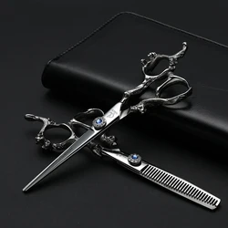 1pcs Dragon Handle Haircut Scissors, Hair Cutting Sicssors, Hair Thinning Shears, Barber Hairdressing Tools