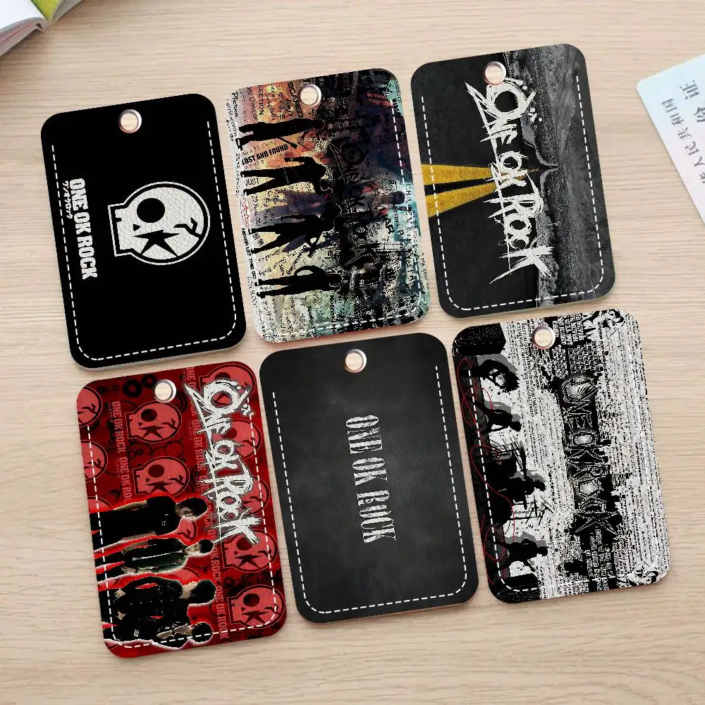 ONE OK ROCK Logo Style PU Access Card Holder With Keychain - Executive Protection For Bank Card,Subway, Bus Card Case