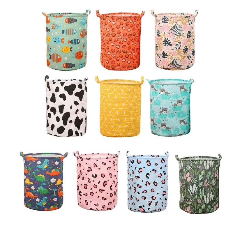 Y1UU Laundry Basket Foldable Cartoon Storage Basket Laundry Hamper with Handles Baby Children Toy Laundry Organiser Bag