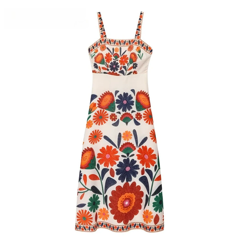 Kondala vintage floral retalhos bohe mulher vestido moda 2025 verão y2k vestido longo férias praia elegante sem mangas