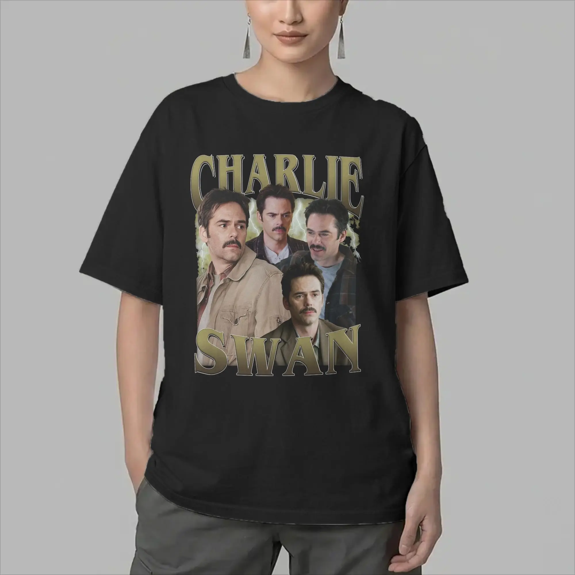 Fashion Charlie Swan Twilight Saga Billy Burke T-Shirt Men Round Neck Pure Cotton T Shirt  Short Sleeve Tees Unique Tops