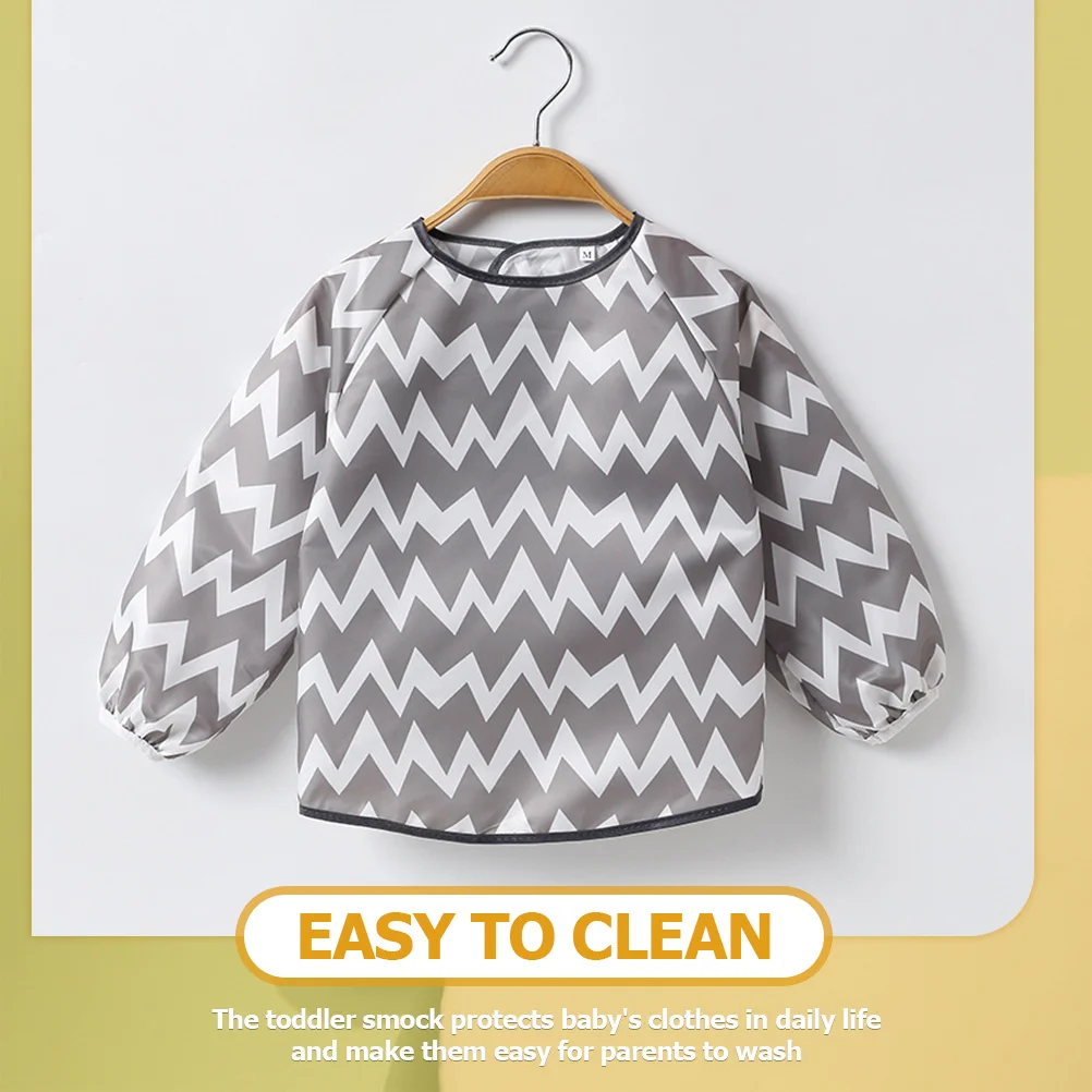 

Водонепроницаемый детский нагрудник для малышей, полиэстеровый защитный фартук с длинными рукавами, легкий дышащий детский халат для рисования еды