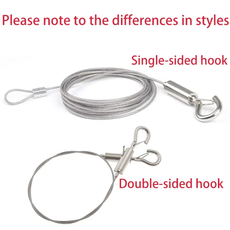 Automatic Wire Rope Spring Hook Adjustable Clothesline Picture Hanging Solution System Suspension Code Stainless Steel Cable