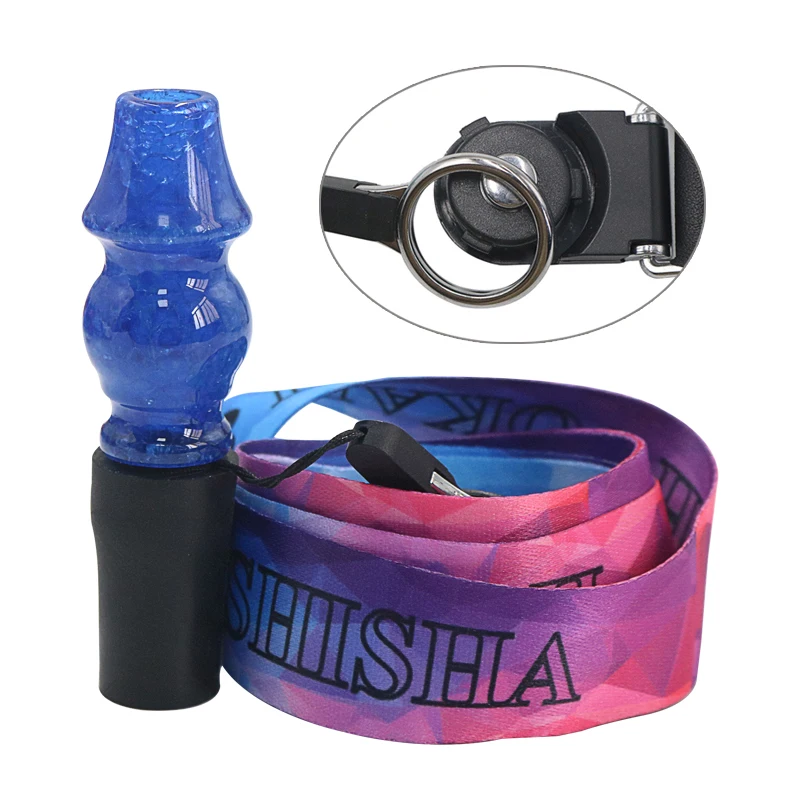 1pc Hookah Mouthpieces Water Hookah For Sheesha Chicha Narguile Shisha Silicone Hang Rope Strap Resin Hookah Mouthpieces