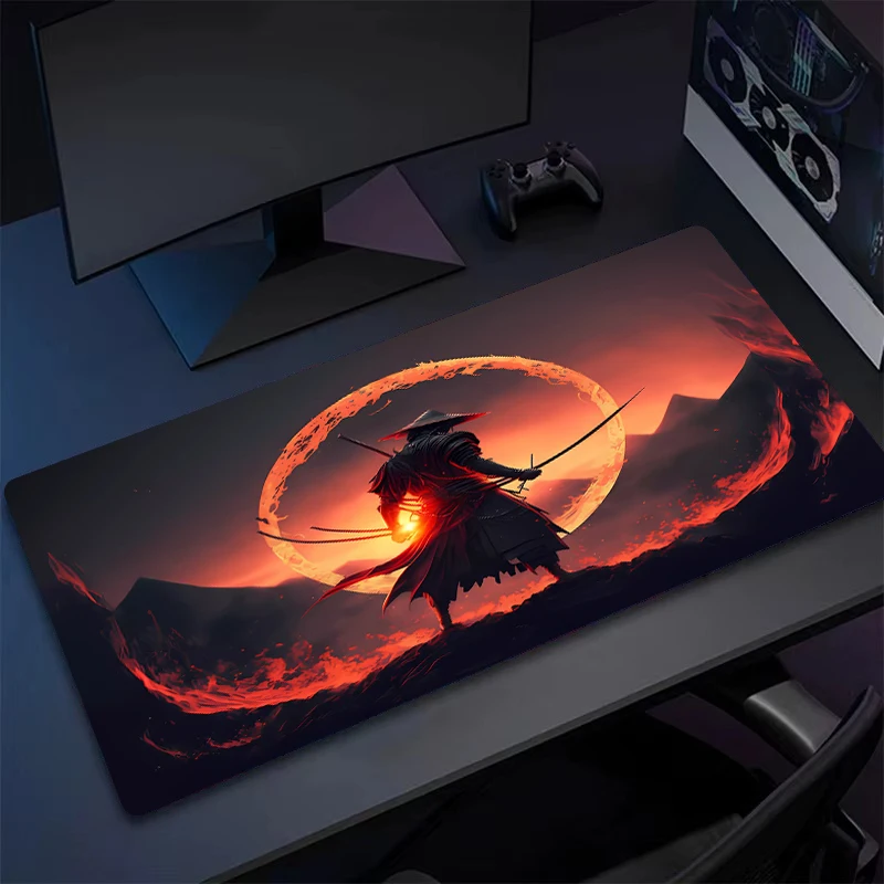 

XXL Blood Moon Mountain Game Mouse pad - high definition printed table mat, Japanese Sakura , large non-slip rubber carpet rug