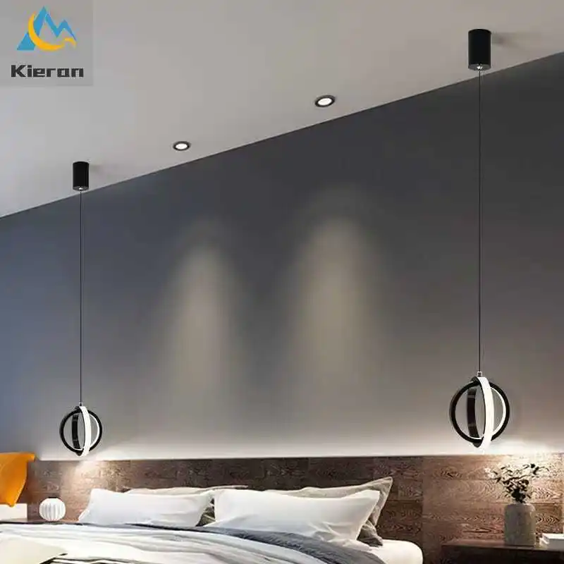 Nordic Post-modern Simple Led Small Chandelier Bedroom Study Bedside Pendant Lights Living Room Decoration Iron Art Pendant Lamp