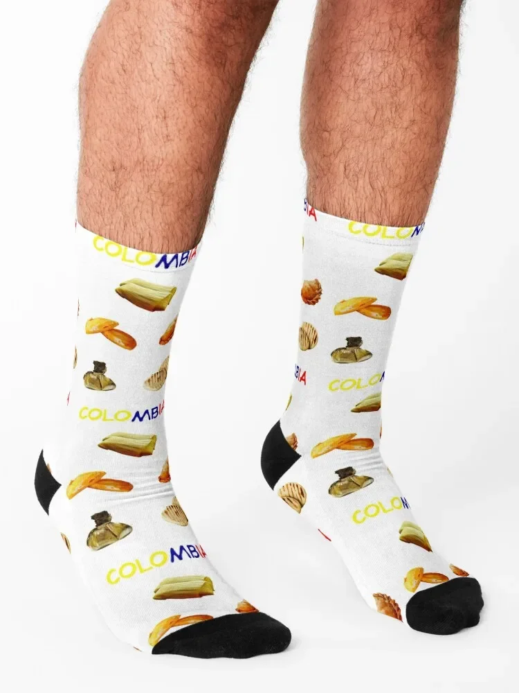 Calcetines de fútbol antideslizantes para hombre y mujer, medias de lujo, paquete de comida colombiana, fútbol, Año Nuevo