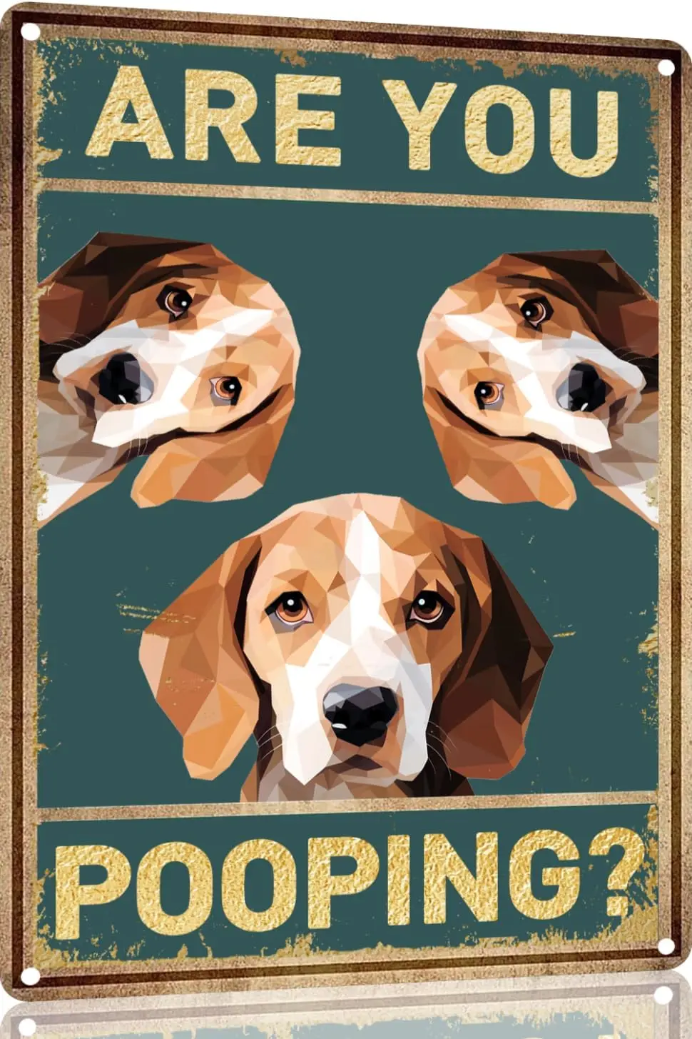 Beagle Dog Vintage Metal Aluminum Sign Are You Pooping Sign Bathroom Funny Art Poster Decoration Toilet Cave Bar Home Bathroom W