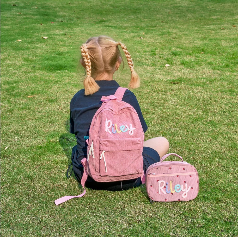 Custom Handmade Kid Lunchbox Bag Back to School Design Portable Lunch Bag & Backpack for Children Lunchbox Bag Toddler Backpack