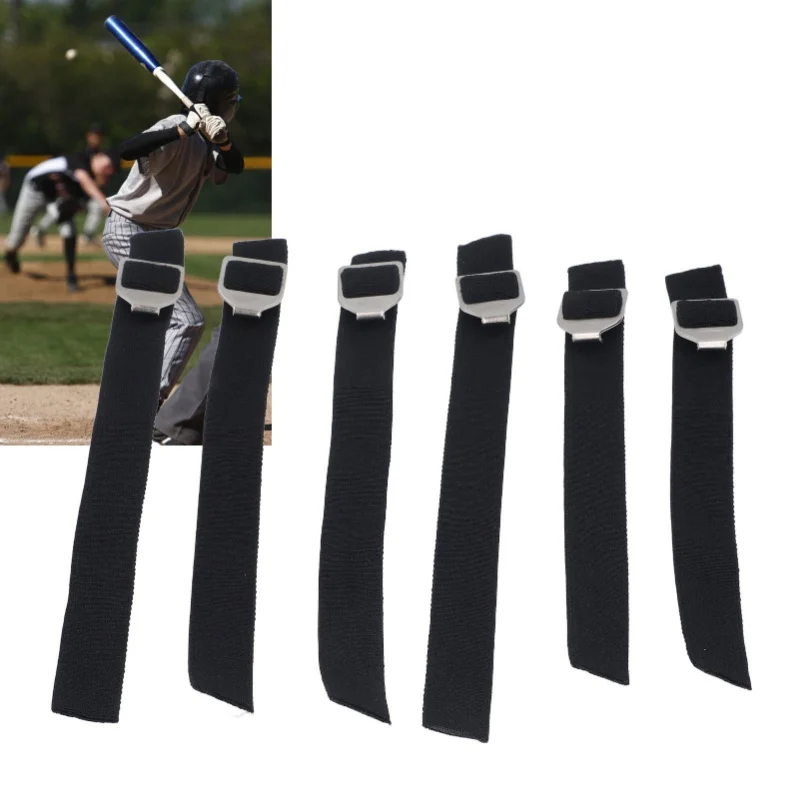6pcs Catcher Shin Guard Straps Professional Breathable Stretchy Adjustable Baseball Leg Guard Straps With Rustproof Metal