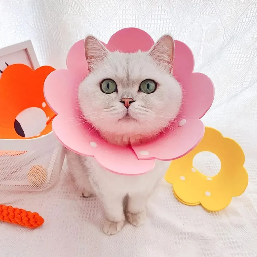 Cat Elizabeth Collar Operation Recovery Protection Collar Cute Felt Pet Crown Printed Elizabeth Circle Washable Anti-bite Collar