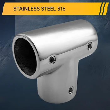 316ステンレス鋼Tレール継手、3ウェイチューブコネクタ、手すり、22mm、25mm、30mm