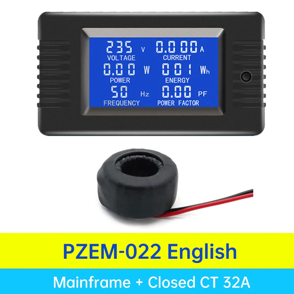 AC 80-260V 32A /63A_Digital LCD Display Voltmeter Ammeter Wattmeter Power Energy Meter 110V 220V Volt Tester Coil