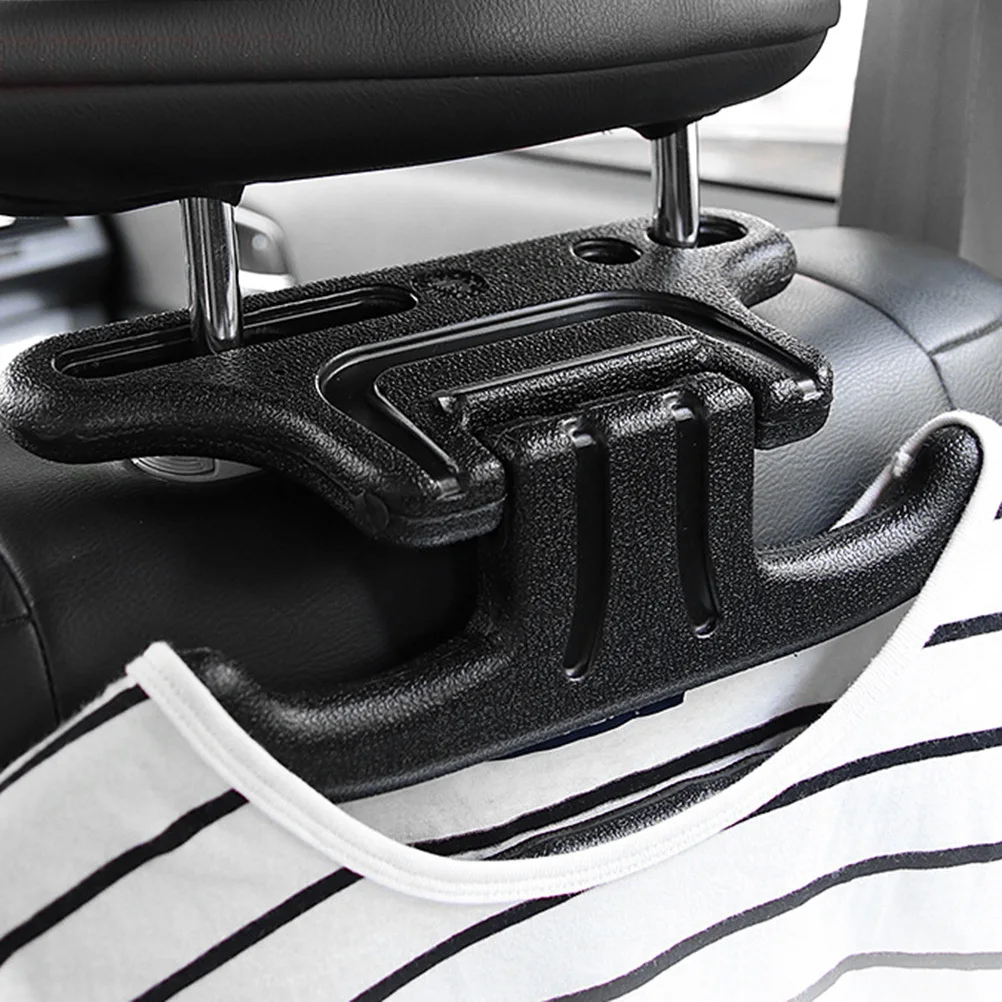 

Car Seat Coat Rack Hanger Black Sturdy Abs Clothes Organizer For Cars Wrinkle-Free Travel Storage Vehicle Headrest Hook Car