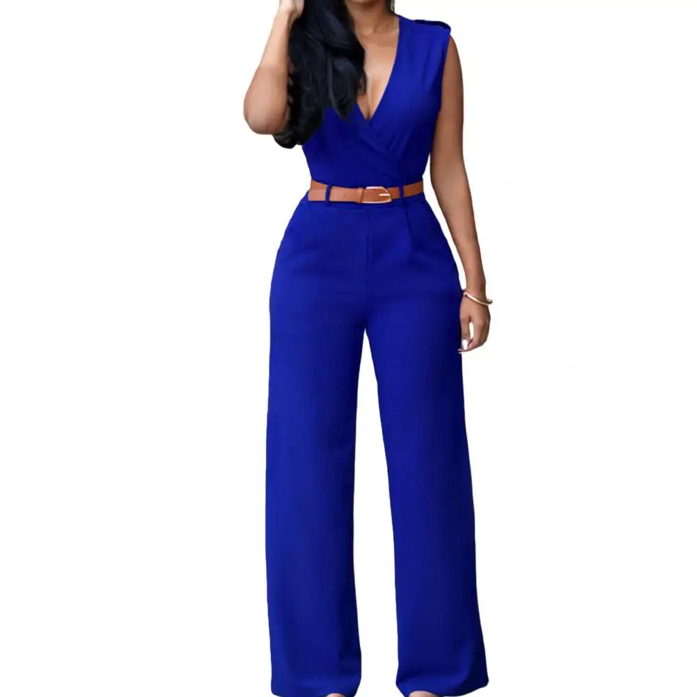 

Jumpsuit Women 2024 Europe New single-breasted High Waist Belt wide-legged Pants Jumpsuits Rompers Womens Slim Jumpsuits