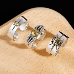 100% Pure 925 Sterling Silver Bird Rings Opening Vintage Men Signet Ring For Women Fine  Jewelry 0152