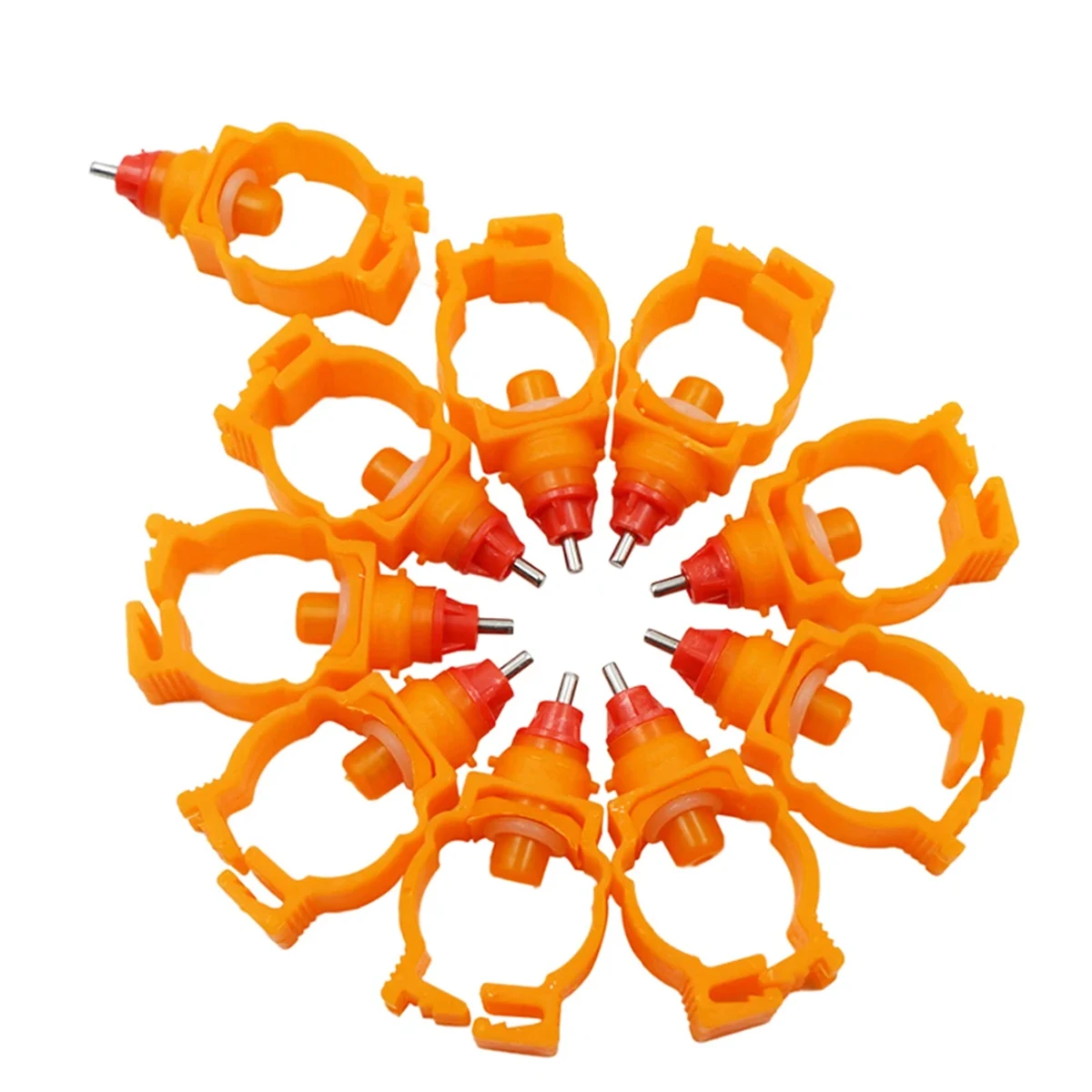20mm 25mm Clamp-type Poultry Nipple Drinking Feeder 360 Degree Water Spout Automatic Chicken Quail Duck Spring Water Nipple 5Pcs