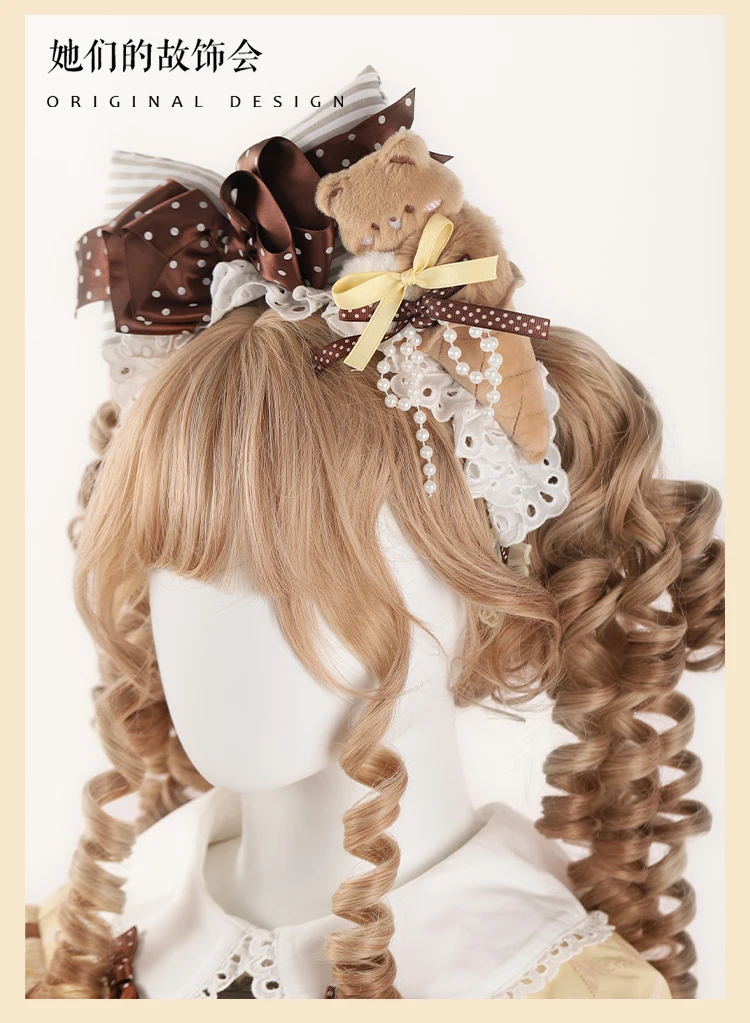 cosplay accessories cute headbands Japanese lace bow Lolita headdress hair accessories maid headband