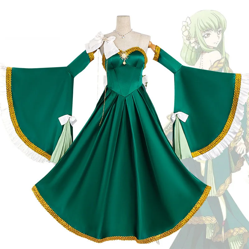 

CODE GEASS C.C. Cosplay Evening Dress Lelouch Of The Rebellion CC Dresses Halloween Costumes Carnival Party Anime Clothing