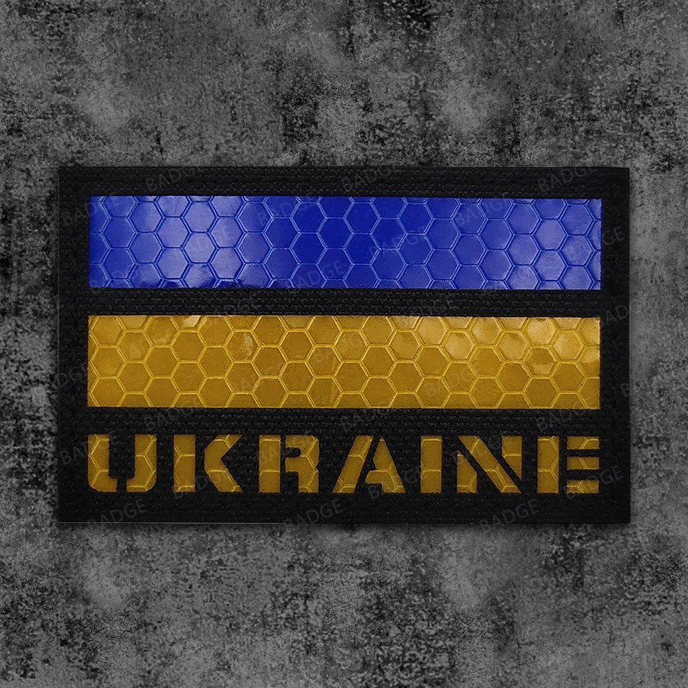 Ucraina PVC ricamato patch bandiera ucraina scudo forma distintivo distintivo tattico emblema zaino cappello abbigliamento Appliques con gancio