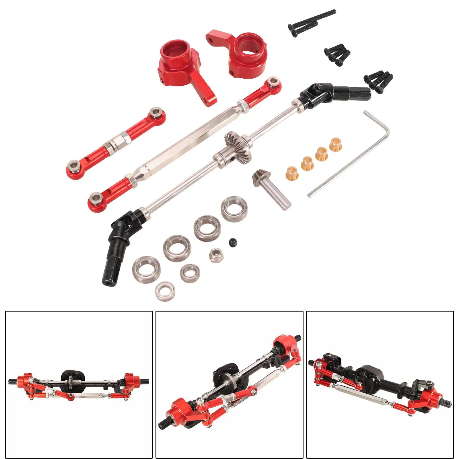 RC المحور المعدني والعتاد جسر رمح كأس التوجيه قضيب عدة ارتداء مقاومة 1:12 RC قطع غيار المركبات ل LC79 1/12 MN78 MN82