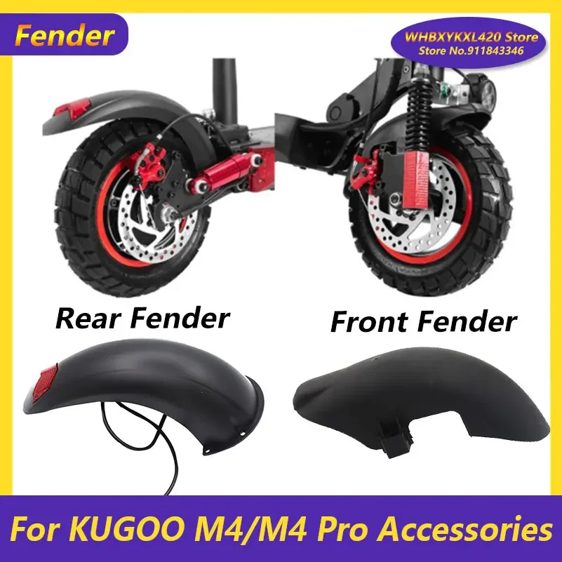 For KUGOO M4/M4 Pro Accessories 10 Inch Rear Mudguard Bracket with Taillight Electric Scooter Mud Fender Guard Skateboard