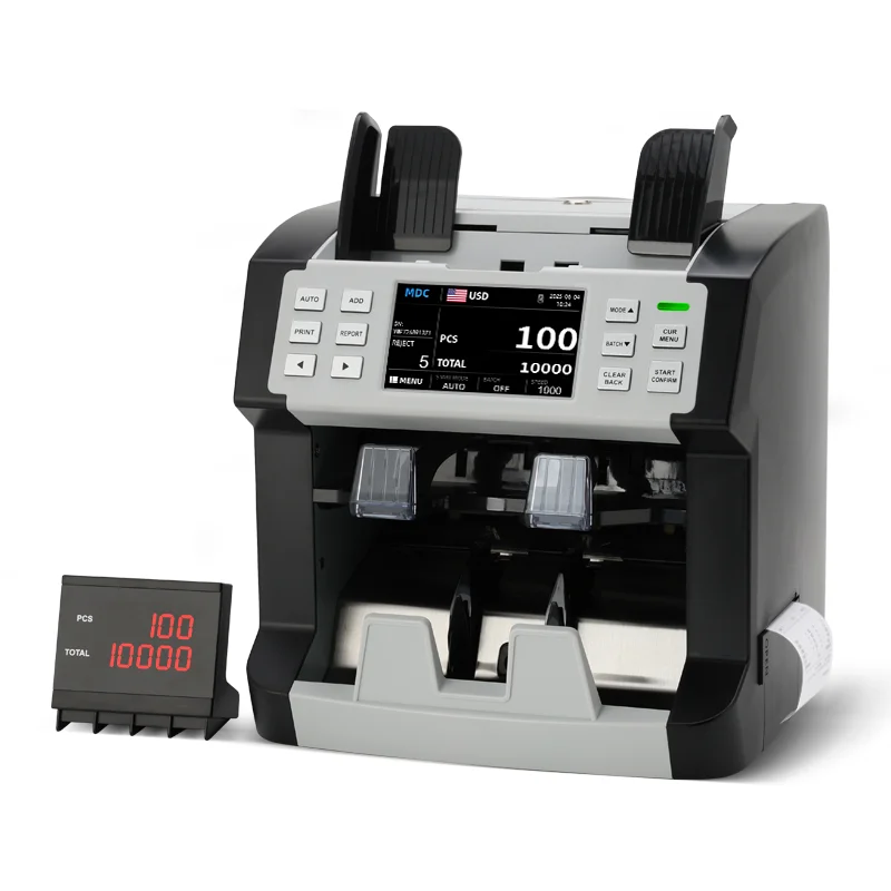 Denomination Currency Money Counter Value Sorter 2025 New Design Two Pockets CIS Mix Currency Counting Machine AED SAR SYD LEB