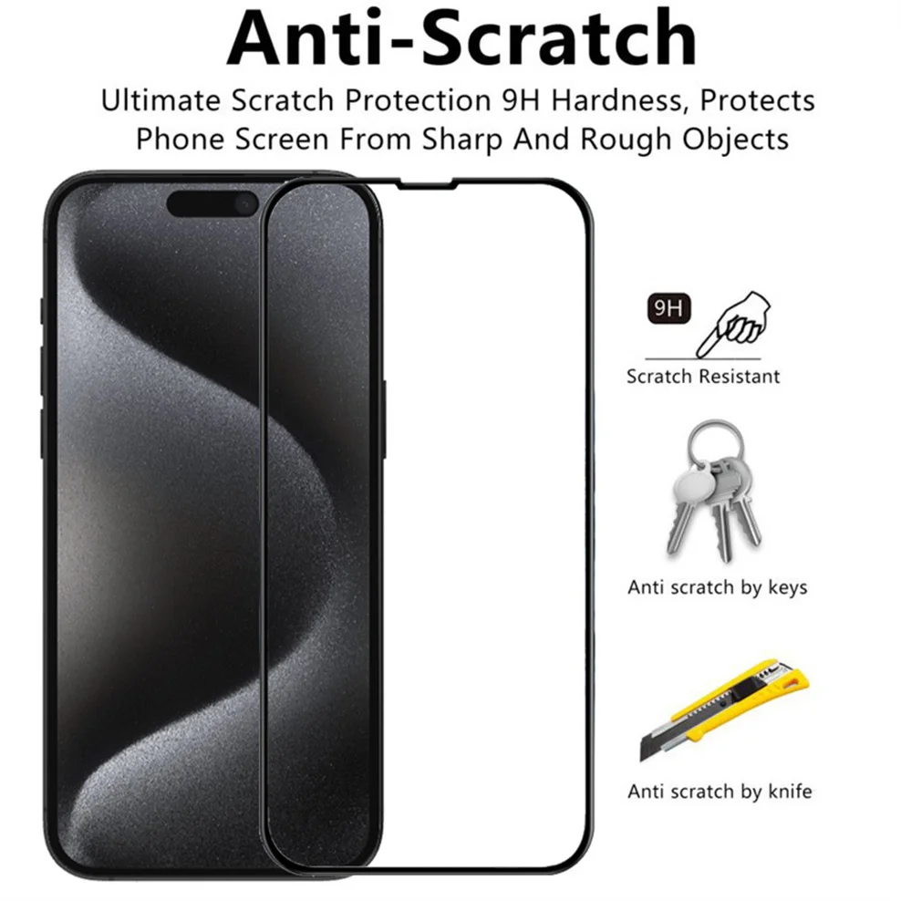 5 Pcs, High-quality Tempered Glass for iPhone 15 Pro Max Screen Protector iPhone15 15Plus Apple 15 Plus Glass iPhone 15Pro Max