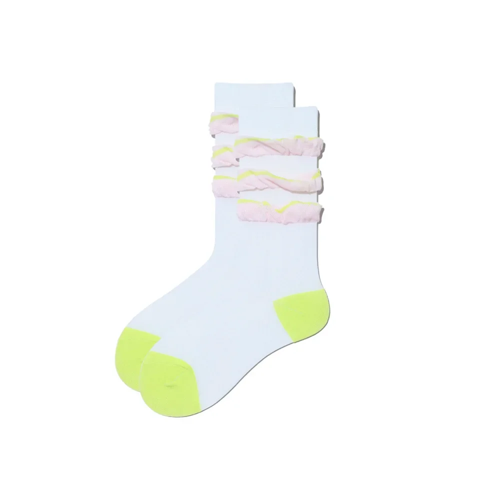 4 Colors Harajuku Fashion Socks Soft flounces Color Contrast Mid Tube Socks Candy Color Cotton Sock Women Sweet Cool Socks