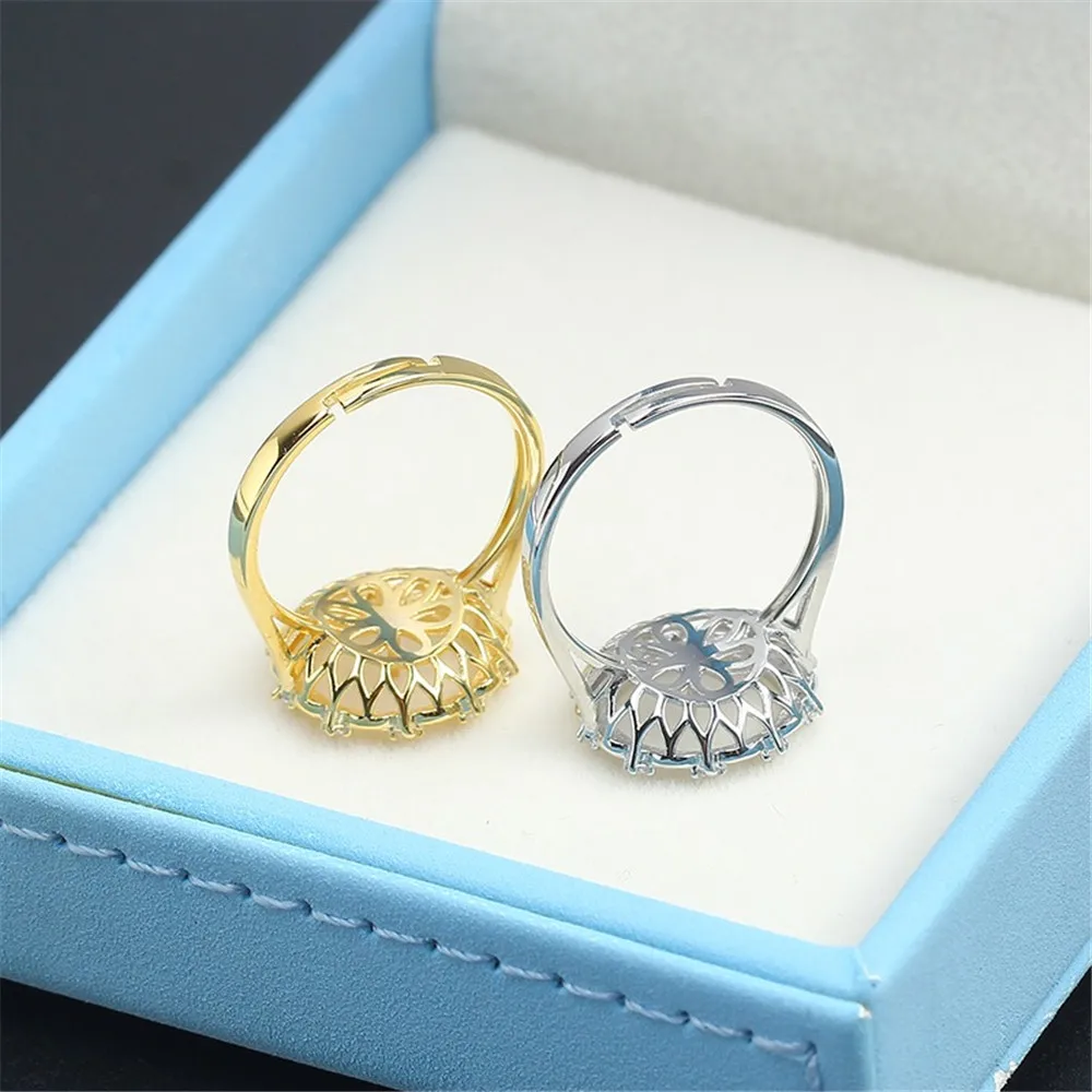 Solid S925 Sterling Silver Pearl Ring Settings Findings & Accessories  for Jewelry Making Bulk Wholesale Craft Supplies No Pearl