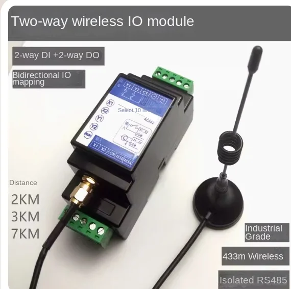 

Two-way Wireless IO Module MODBUS Relay Output Long-distance 433M Communication