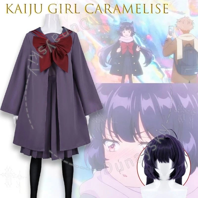 Sailor Uniform With Cloak Kuroe Akaishi Cosplay Full Anime Kaiju Grl Caramelise Outfit For Comic Con Halloween Theme Party Dark view 2