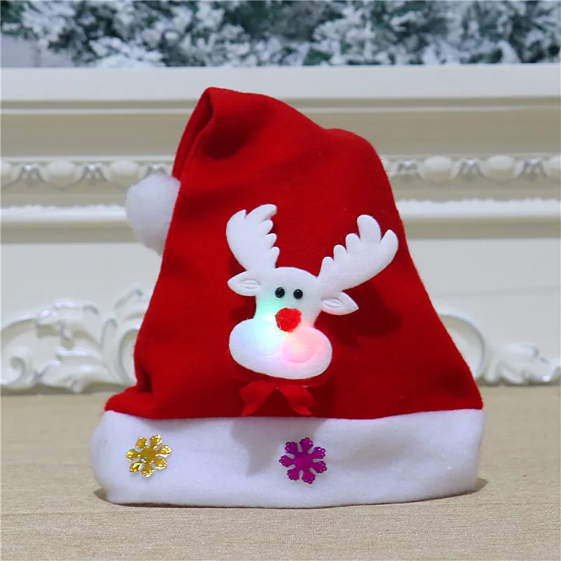 2022 Merry Christmas Hat New Year Navidad  Cap Snowman ElK Santa Claus Hats For Kids Children Adult Xmas Gift Decoration